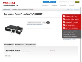 TLP-XC2000U driver download page on the Toshiba site