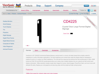 CD4225 driver download page on the ViewSonic site