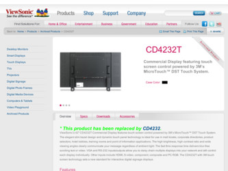 CD4232T driver download page on the ViewSonic site