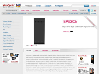 EP5202r driver download page on the ViewSonic site