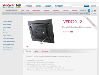 VFD720-12 driver download page on the ViewSonic site