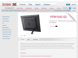 VFM1042-52 driver download page on the ViewSonic site