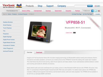 VFP858-11 driver download page on the ViewSonic site