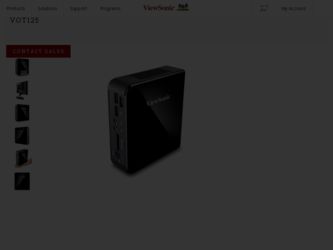 VOT125 driver download page on the ViewSonic site